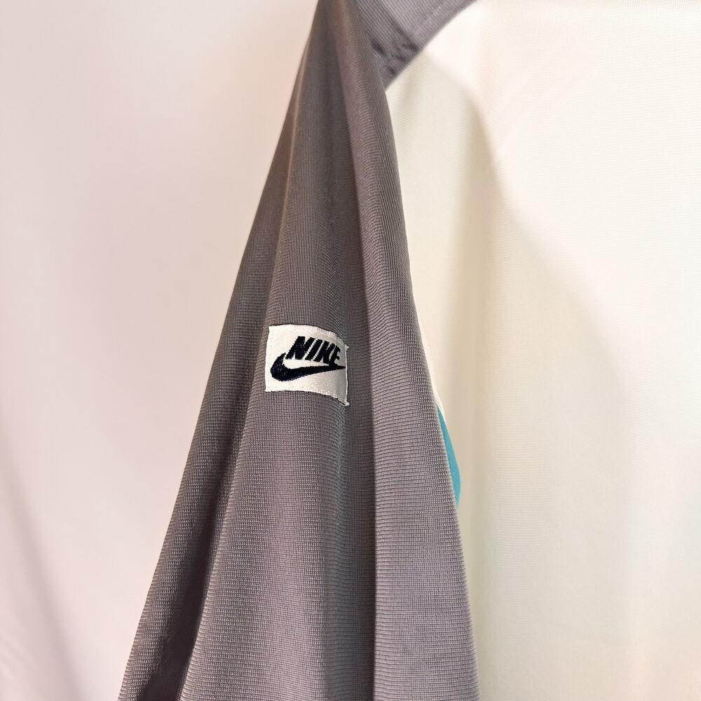 VINTAGE NIKE Tracksuit Bomber Jacket Colorblock White Grey … - Picture 4 of 6